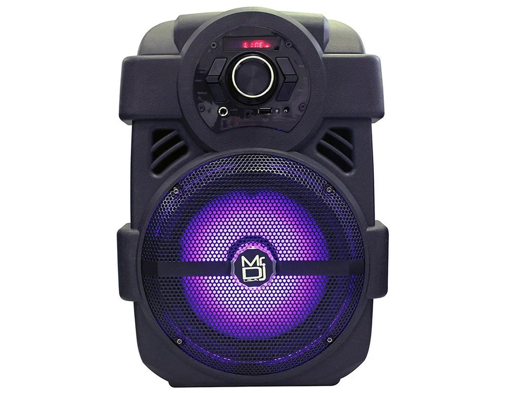 MR DJ PSE80BT 8" Portable Active Speaker Rechargeable Party Speaker Bluetooth 1200W
