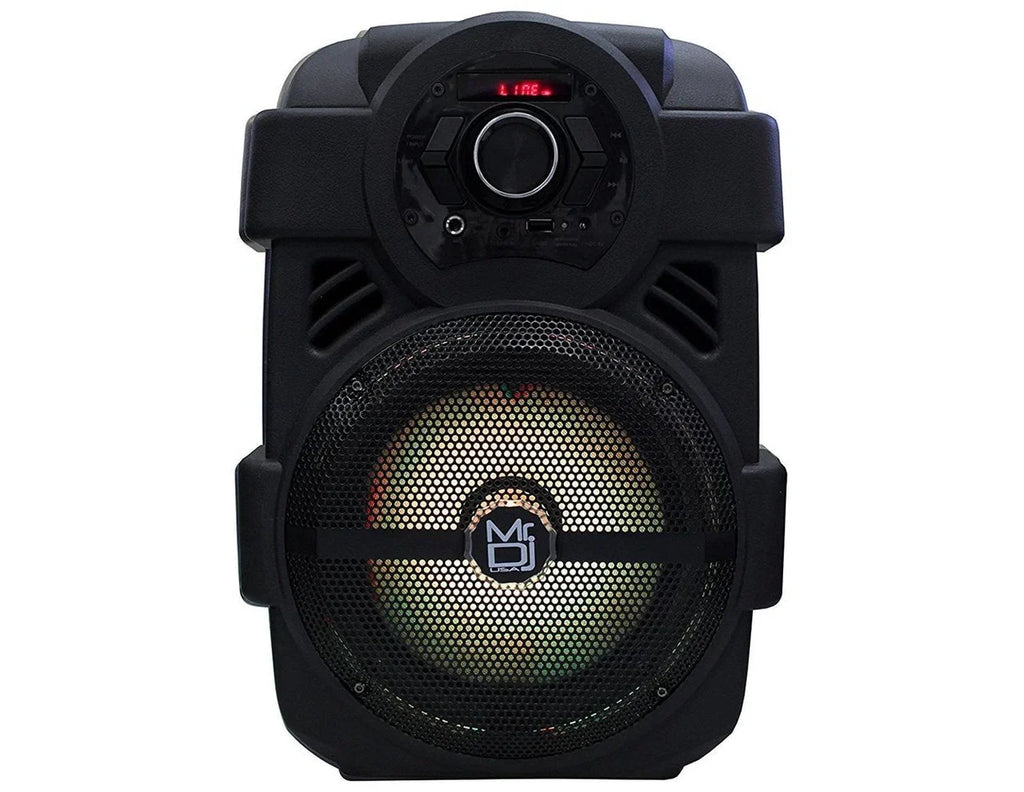 MR DJ PSE80BT 8" Portable Active Speaker with Rechargeable Battery