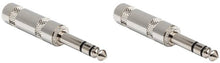 Load image into Gallery viewer, MR DJ QMHS2 Stereo 1/4" 6.35mm Male Audio Plug Connectors 2 Pack