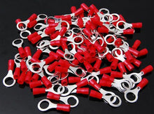 Load image into Gallery viewer, MK Audio MRT2218R 200 pcs #8 Red MRT2218R 22/16 Gauge Vinyl Insulated Connectors Ring Terminal