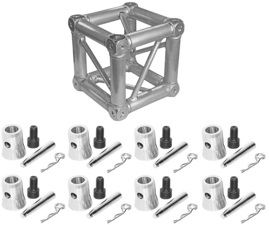 Fits Global Truss Universal 12" Square Corner Junction Box Cube 2 Way-6 Way with 8 Half Conical Couplers for 2 Way Installation