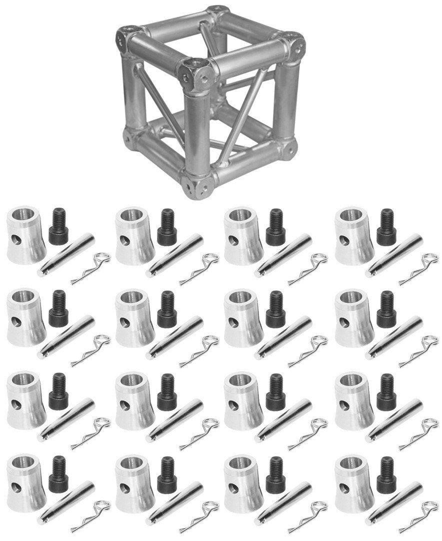 Fits Global Truss Universal 12" Square Corner Junction Box Cube 2 Way-6 Way with 16 Half Conical Couplers for 4Way Installation