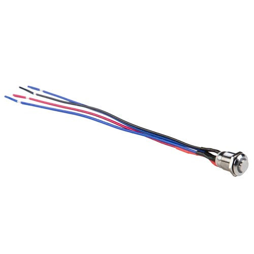 Install Bay MS12Y-2 Silver 12MM Round Illuminated Momentary Switches Yellow Qty 2