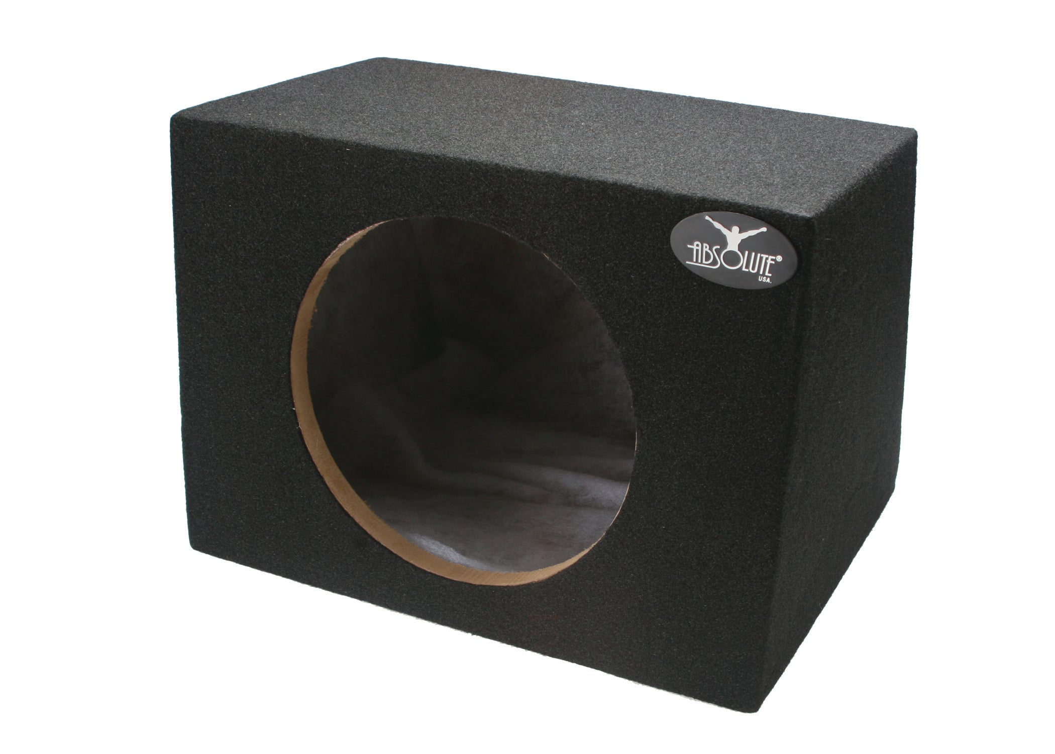 Absolute MSHF12 <br/>12" Single Sealed Sub Box Hatchback 1.20 Cubic Feet MDF Black Subwoofer Enclosure