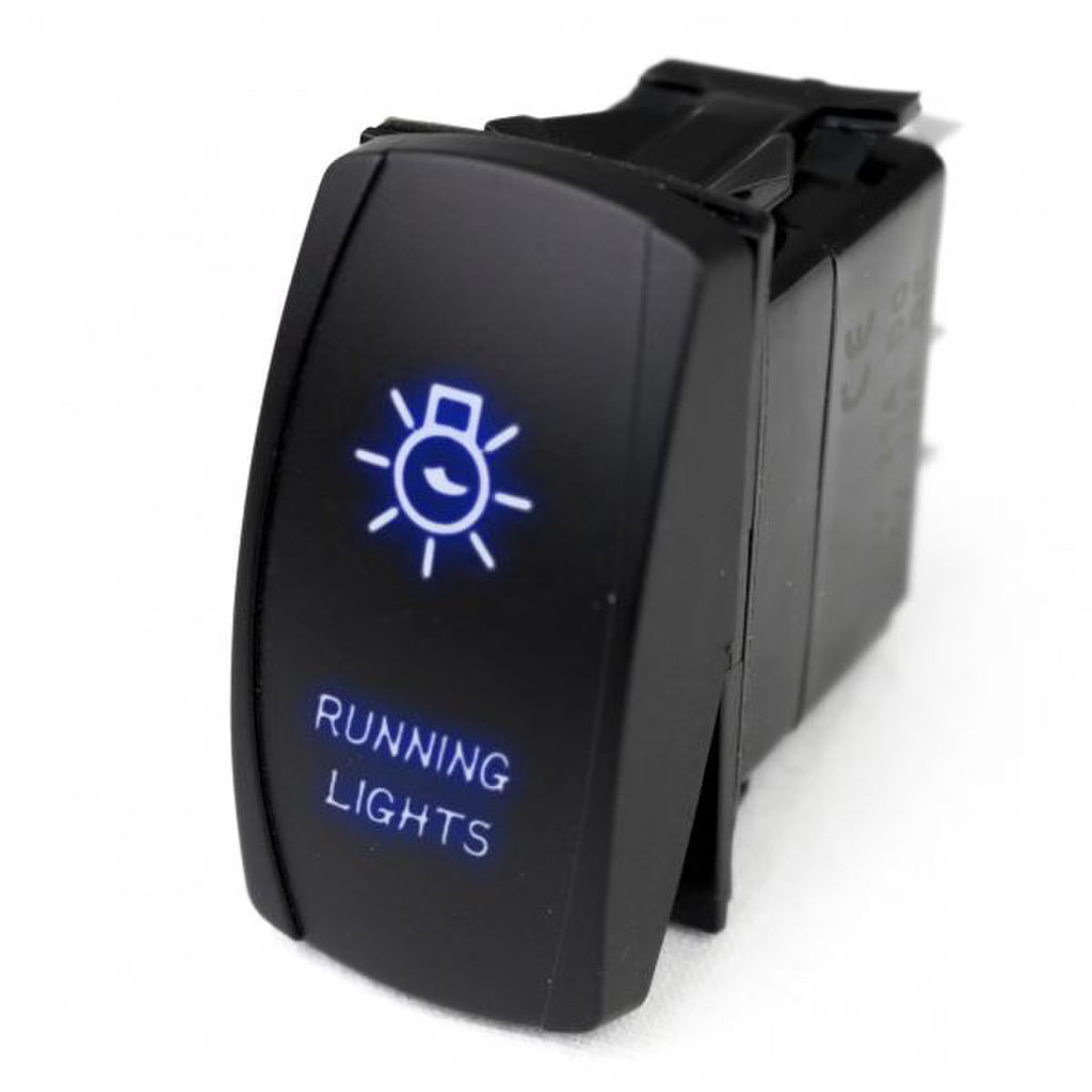 Race Sport Lighting MSTLS01B Marine Sport LED Rocker Switch w/ Blue LED Radiance (Running Lights)