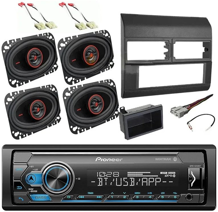 Pioneer MVH-S322BT Car Stereo Single Din Kit 4x6 Speakers Fit 1988-1994 GM C/K 1500 2500 GR