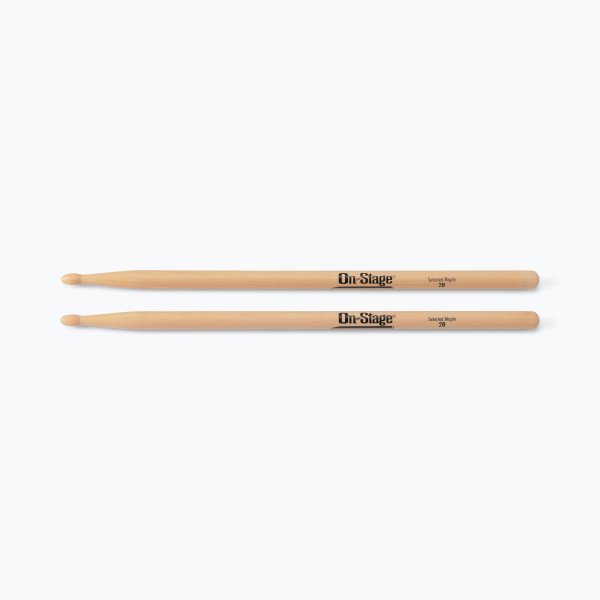 On-Stage MW2B Maple Drum Sticks (2B, Wood Tip, 12pr)