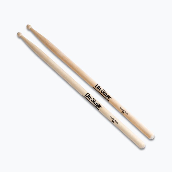 On-Stage MW5A Maple Drum Sticks (5A, Wood Tip, 12pr)