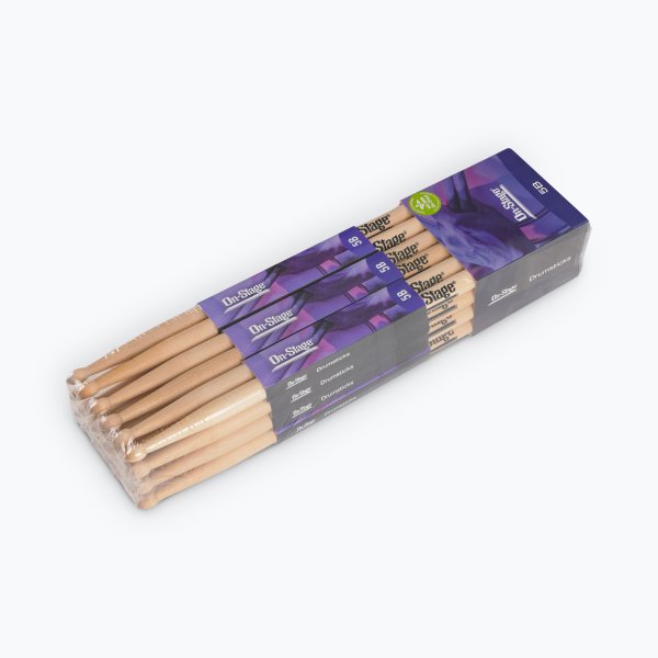 On-Stage MW5B Maple Drum Sticks (5B, Wood Tip, 12pr)