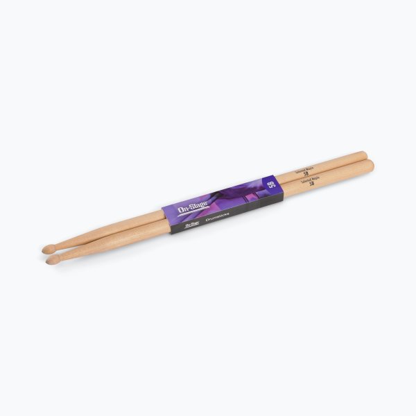 On-Stage MW5B Maple Drum Sticks (5B, Wood Tip, 12pr)