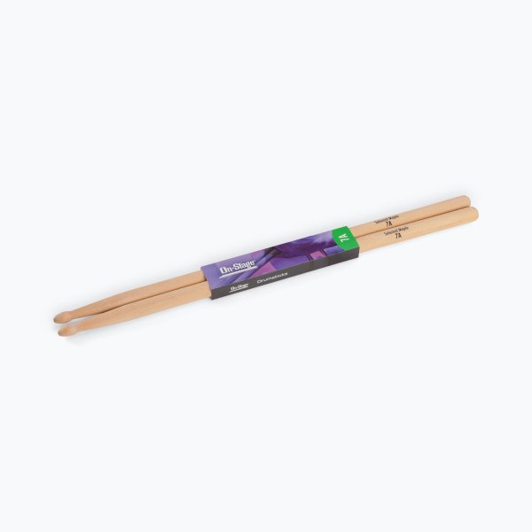 On-Stage MW7A Maple Drum Sticks (7A, Wood Tip, 12pr)