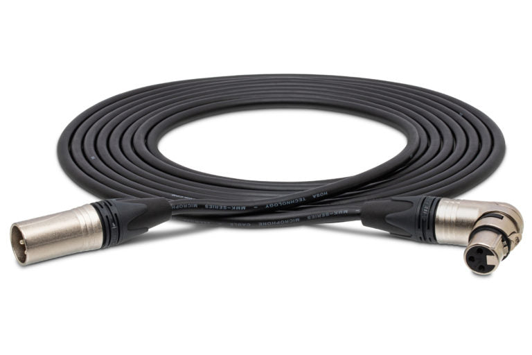Hosa MXX-025RS Microphone Cable Neutrik Right Angle XLR Female to XLR Male 25 foot