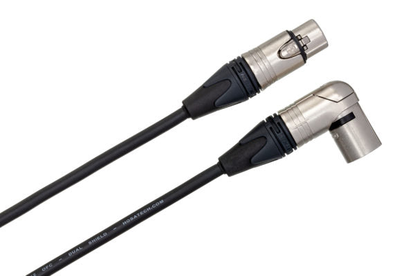 Hosa MXX-025SR Microphone Cable Neutrik XLR Female to Right Angle XLR Male 25 foot