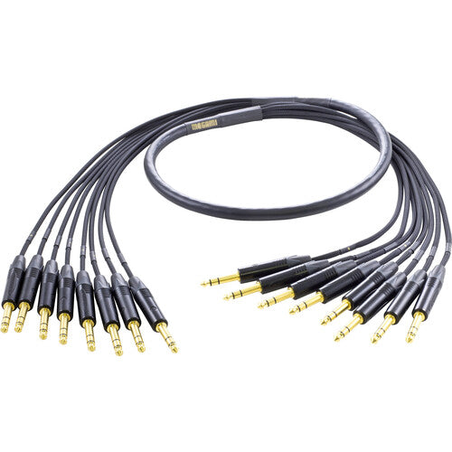 Mogami GOLD 8 TRSTRS-15 8 x 1/4" TRS Male to 8 x 1/4" TRS Male Fan-Out Audio Snake Cable - 15 foot