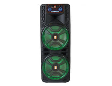 Load image into Gallery viewer, 2 MR DJ NEWYORK 2.0 Dual 12” Rechargeable Bluetooth Party Speaker 4000W Portable PA System with Flame LED Lights 2 Wireless Microphones TWS Stereo USB FM Radio