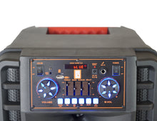 Load image into Gallery viewer, 2 MR DJ NEWYORK 2.0 Dual 12” Rechargeable Bluetooth Party Speaker 4000W Portable PA System with Flame LED Lights 2 Wireless Microphones TWS Stereo USB FM Radio