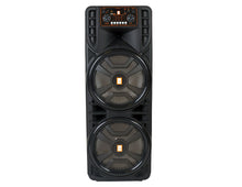Load image into Gallery viewer, 2 MR DJ NEWYORK 2.0 Dual 12” Rechargeable Bluetooth Party Speaker 4000W Portable PA System with Flame LED Lights 2 Wireless Microphones TWS Stereo USB FM Radio