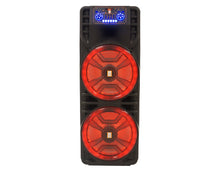 Load image into Gallery viewer, MR DJ NEWYORK 2.0 Dual 12” Rechargeable Bluetooth Party Speaker, 4000W Portable PA System with Flame LED Lights, 2 Wireless Microphones, TWS Stereo, USB, FM Radio