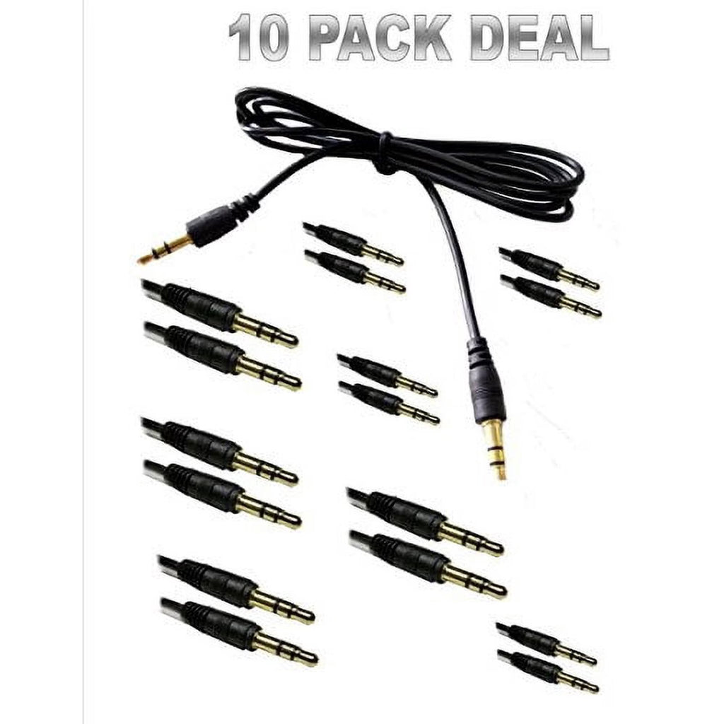 Nippon America 10 Pack 6' 3.5Mm Auxilary Cord Male Gold Car Aux Stereo Audio Cable Pc Ipod Mp3 Electronic_Cable