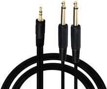 Load image into Gallery viewer, MR DJ CEQY6P 6Ft 3.5mm Mini TRS Stereo to Dual 1/4" TS Mono