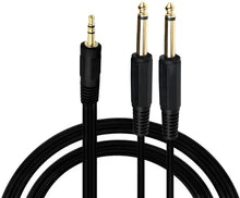 Load image into Gallery viewer, MR DJ CEQY6P 6Ft 3.5mm Mini TRS Stereo to Dual 1/4" TS Mono