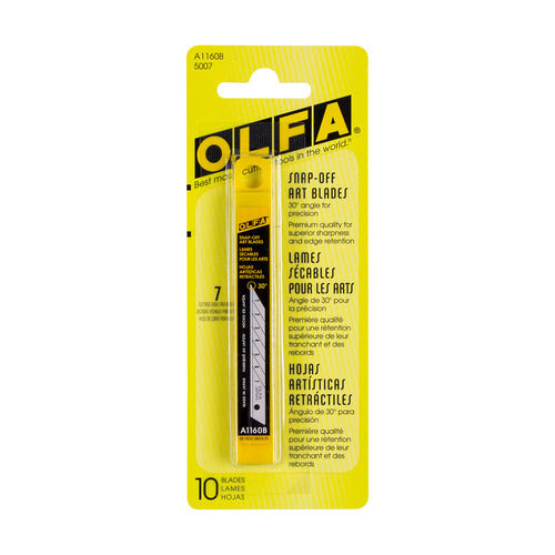 Install Bay OLFA1160B 9 mm Acute Angle Blade - 7 Segments per Strip - 10 Pack