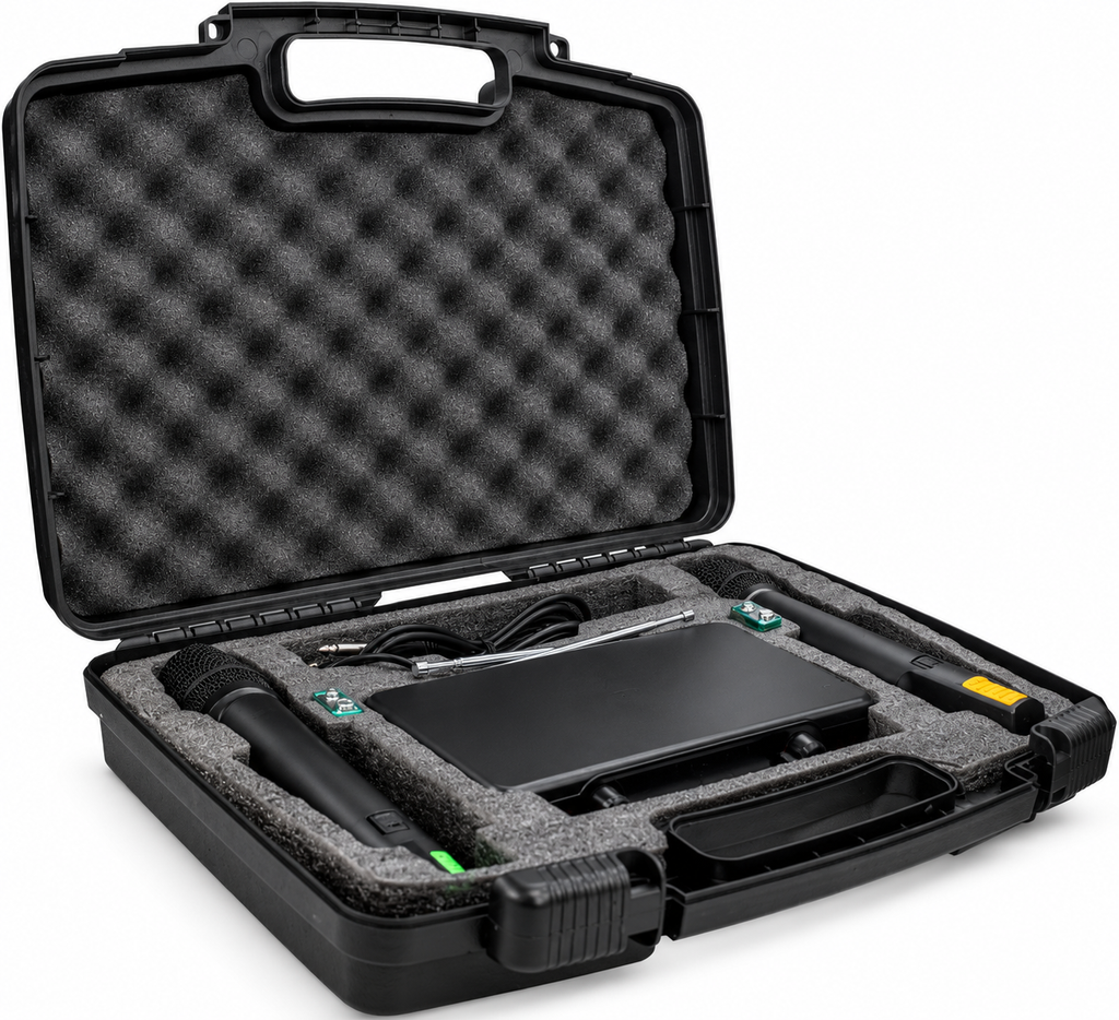 MR DJ MIC6000 Wireless Dual Handheld design Microphone System + Carrying Case