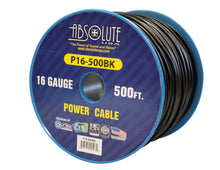 Load image into Gallery viewer, Absolute USA P16-500BK 16 Gauge 500-Feet Spool Primary Power Wire Cable (Black)