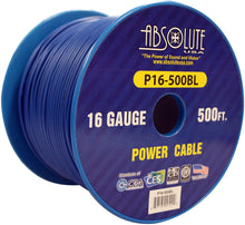 Load image into Gallery viewer, Absolute USA P16-500BL 16 Gauge 500-Feet Spool Primary Power Wire Cable (Blue)