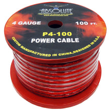 Load image into Gallery viewer, Absolute P4100RD 100' 4-Gauge Red Power Ground Wire Cable
