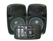 Load image into Gallery viewer, MR DJ PBX210COMBO Ultra-Portable Professional PA System with Dual 10" Speakers, Built-in Mixer, Bluetooth Streaming, Ideal for DJs, Musicians, Podcasters