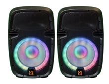 Load image into Gallery viewer, MR DJ PBX210COMBO Portable all in One PA/DJ System 2X 10" 3000W Bluetooth Active Speaker with Detachable Mixer &amp; Stands