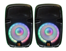 Load image into Gallery viewer, MR DJ 2X10" PA DJ 2-Way Active Power Speaker Mixer EQ USB Karaoke