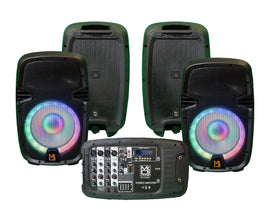 MR DJ PBX210COMBO Portable all in One PA/DJ System 2X 10