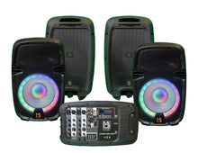 Load image into Gallery viewer, MR DJ PBX210COMBO Speaker Portable all in One PA/DJ KTV System 2X 10" 3000W Bluetooth Active Speaker Mixer &amp; Stands