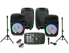Load image into Gallery viewer, MR DJ PBX210COMBO Portable all in One PA/DJ System 2X 10" 3000W Bluetooth Active Speaker with Detachable Mixer &amp; Stands