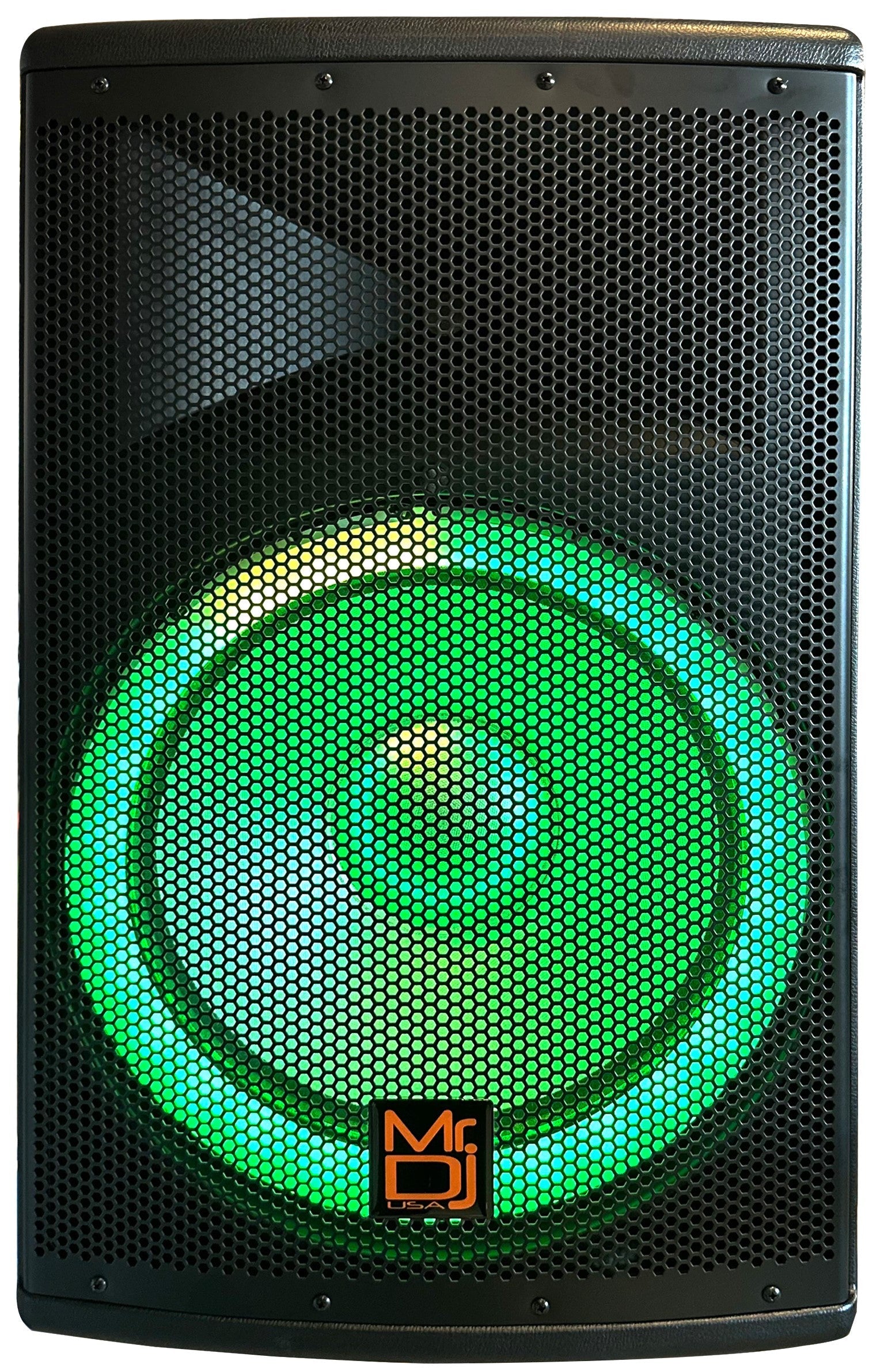 MR DJ PBX4500LED 15" 2-Way PA DJ 4500W Active Powered Bluetooth Karaoke Speaker LED Lighting + Speaker Stand