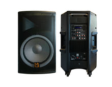 Load image into Gallery viewer, MR DJ PBX4500PKG 15" 2-Way PA DJ 4500W Active Powered Bluetooth Karaoke Speaker LED Lighting &amp; Passive Speaker  + Speaker Stands &amp; Cable