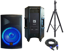 Load image into Gallery viewer, MR DJ 15" 2-Way PA DJ 4500W Passive LED Speaker + Speaker Stand &amp; Cable
