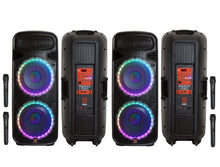 Load image into Gallery viewer, Pair of MR DJ 4500 Watts Dual 12" Rechargeable PA DJ Speaker Bluetooth Light Echo MIC