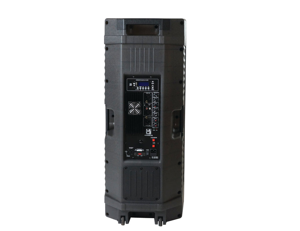 2 MR DJ PBX6500LED & PBX6500S Dual 15" Full-Range Powered/Active and Passive DJ PA Multipurpose Live Sound Bluetooth 3 Way Loudspeakers