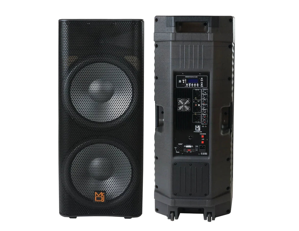 MR DJ Dual 15 lnch 3 WAY 5000W PA DJ Powered Speaker BT LED Light Speaker