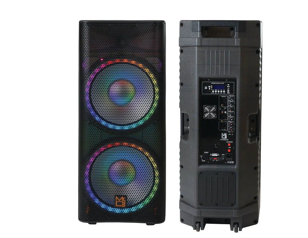 Mr. Dj USA DJ215BT Dual 15" 3WAY 5000W Max Power PA DJ Bluetooth Speaker