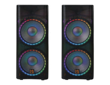 Load image into Gallery viewer, 2 MR DJ PBX6500LED &amp; PBX6500S Dual 15" Full-Range Powered/Active and Passive DJ PA Multipurpose Live Sound Bluetooth 3 Way Loudspeakers