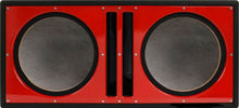 Load image into Gallery viewer, Absolute PDEB10RD (Red/black) Dual 10", 3/4" MDF Twin Port Subwoofer Enclosure w/ Red High Gloss Face Board
