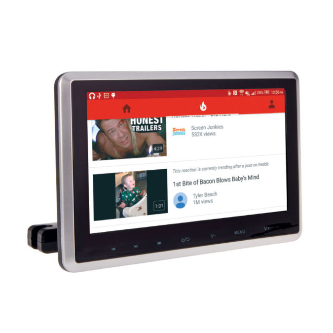 Power Acoustik PHD-101 Universal Headrest Monitor Mount DVD Player w/ 10.3″ LCD & Android PhoneLink