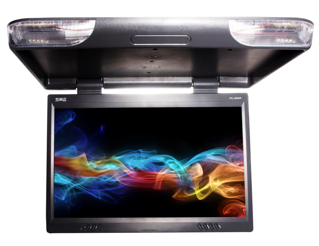 Absolute PFL2300IRB Black 23" TFT-LCD Roof Mount Overhead Flip-Down Monitor Built-In IR, Remote, Dome Light