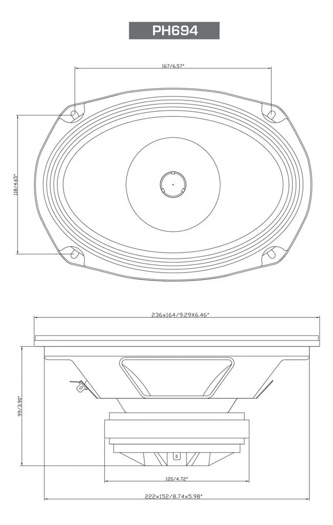 Cerwin Vega PH694 PRO Series 6"x9" 2-Way Full-Range Coax Horn Speakers