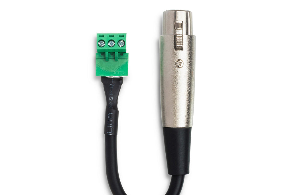 Hosa PHX-106F Low-voltage Adaptor - XLR3F to PHX3M - 6 inch