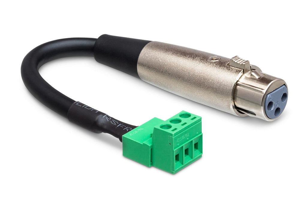 Hosa PHX-106F Low-voltage Adaptor - XLR3F to PHX3M - 6 inch